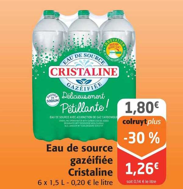 eau de source gazéifiée cristaline