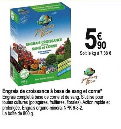 engrais de croissance à base de sang et corne