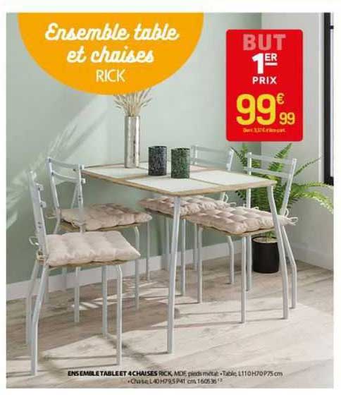 Ensemble Table Et 4 Chaises Rick