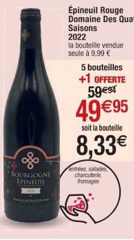 épineuil rouge domaine des quatre saisons 2022