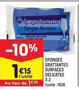éponges grattantes surfaces delicates x 2