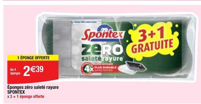 éponges zéro saleté rayure spontex
