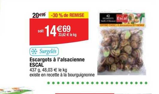 escargots à l'alsacienne escal