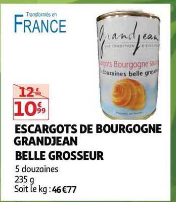 escargots de bourgogne grandjean belle grosseur
