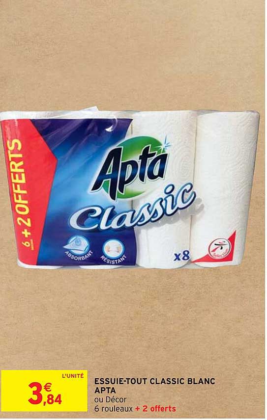 essuie-tout classic blanc apta