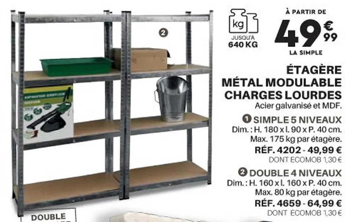 étagère métal modulable charges lourdes