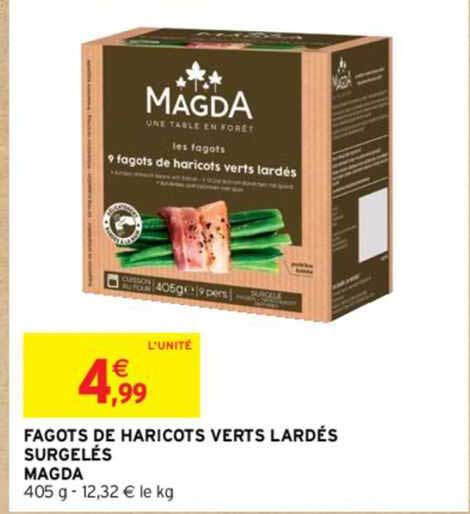 fagots de haricots verts lardés surgelés magda