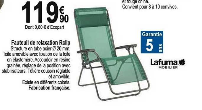 fauteuil de relaxation rclip lafuma