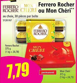 ferrero rocher ou mon cheri