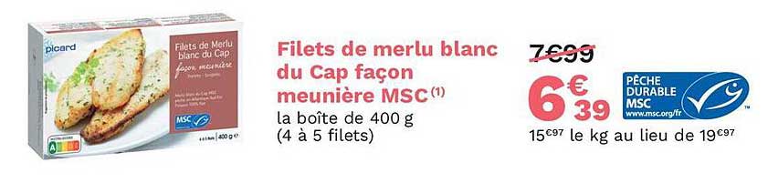 filets de merlu blanc du cap façon meunière msc