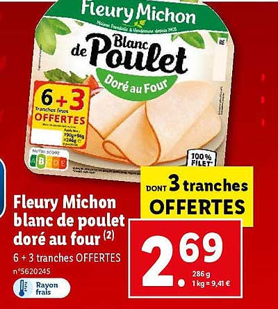 fleury michon blanc de poulet doré au four