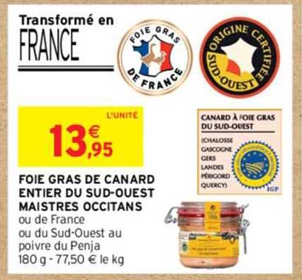 foie gras de canard entier du sud-ouest maistres occitans