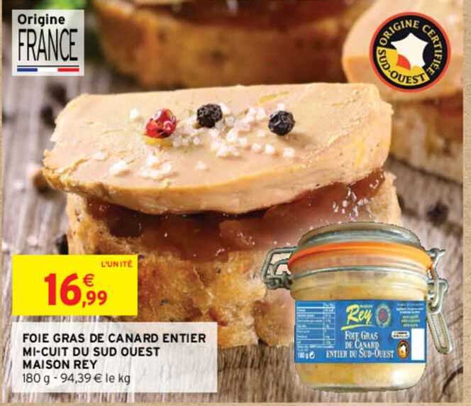 foie gras de canard entier mi-cuit du sud ouest maison rey
