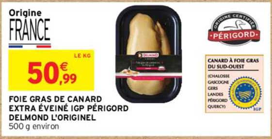 foie gras de canard extra éveiné igp périgord delmond l'originel