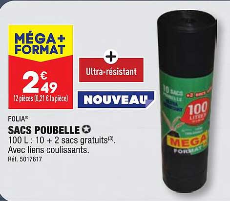Folia Sacs Poubelle 100l