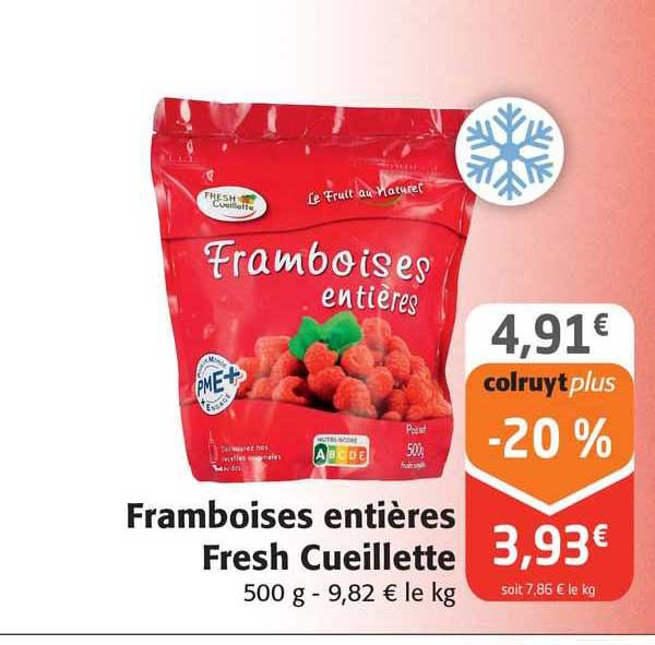 framboises entières fresh cueillette