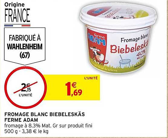 Fromage Blanc Biebeleskäs Ferme Adam