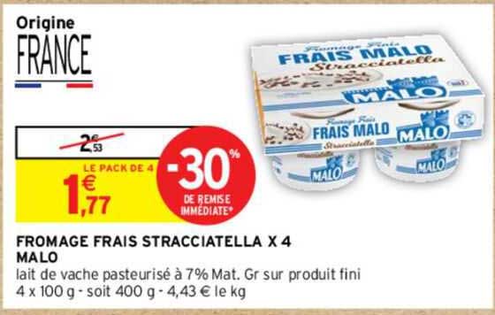 Fromage Frais Stracciatella X4 Malo