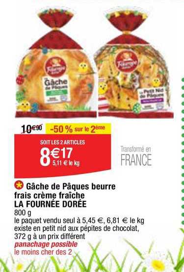 gâche de pâques beurre frais crème fraîche la fournée dorée