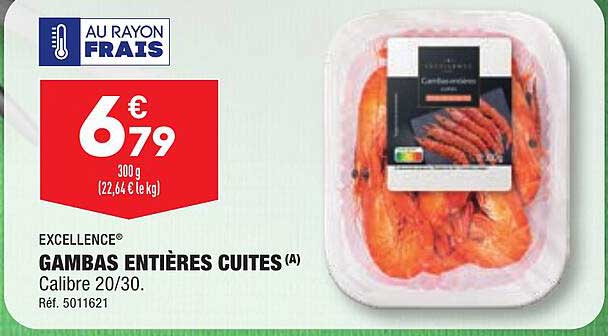 Gambas Entières Cuites Excellence