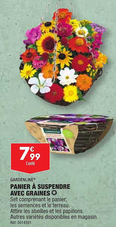 Gardenline Panier à  Suspendre Avec Graines