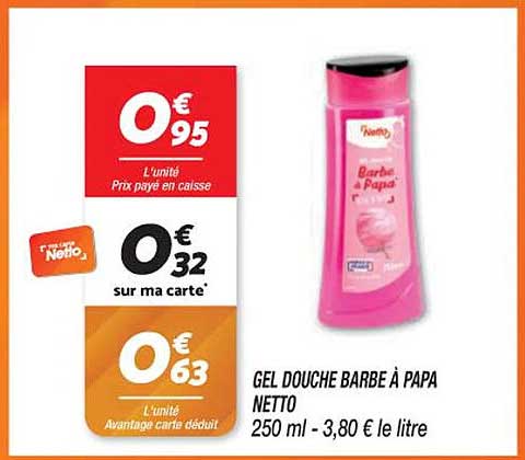 gel douche barbe à papa netto