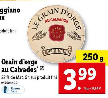 grain d'orge au calvados