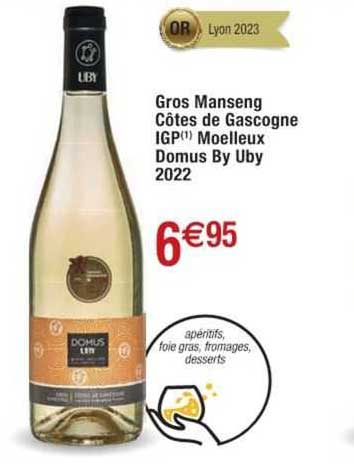 gros manseng côtes de gascogne igp moelleux domus by uby 2022