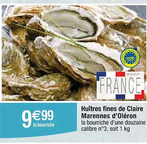 huîtres fines de claire marennes d'oléron