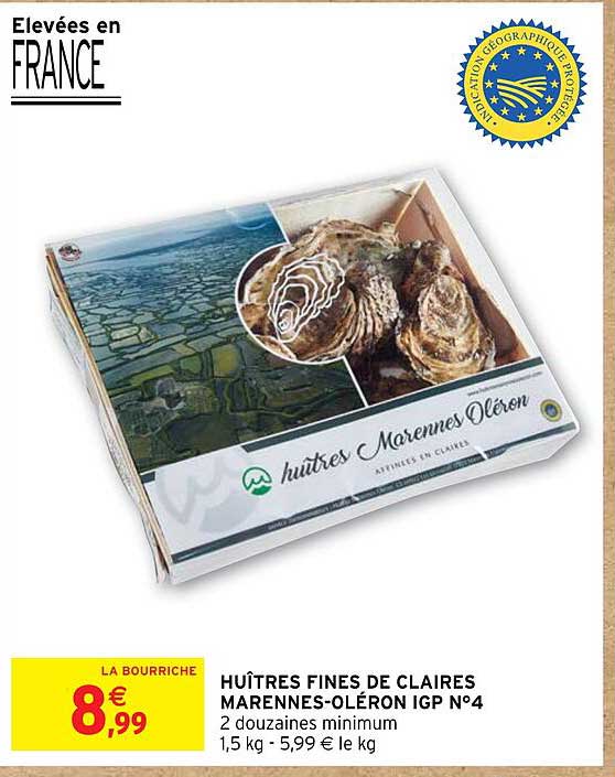 huîtres fines de claires marennes-oléron igp n°4