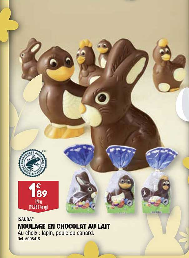 isaura moulage en chocolat au lait