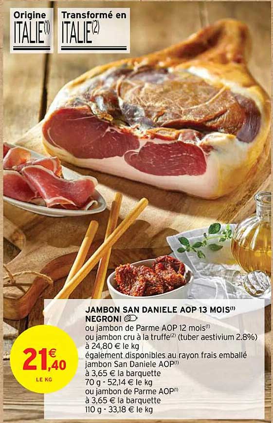 jambon san daniele aop 13 mois negroni