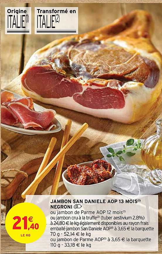 jambon san daniele aop 13 mois negroni