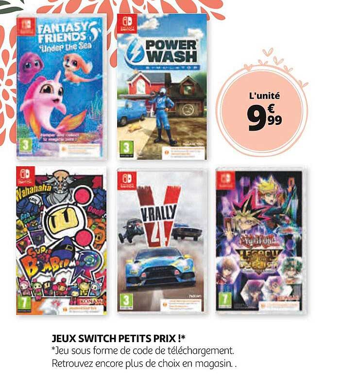jeu switch petits prix !