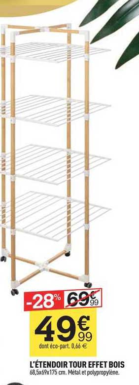 l'étendoir tour effet bois
