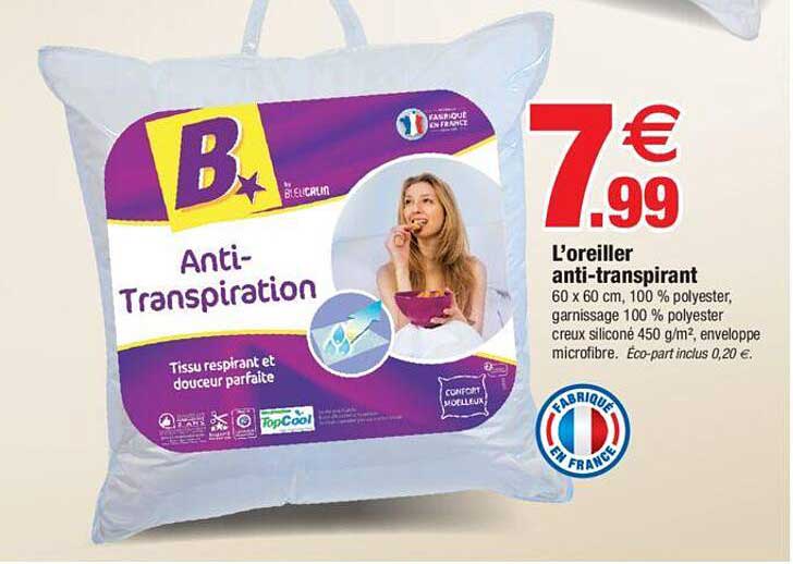 l'oreiller anti-transpirant