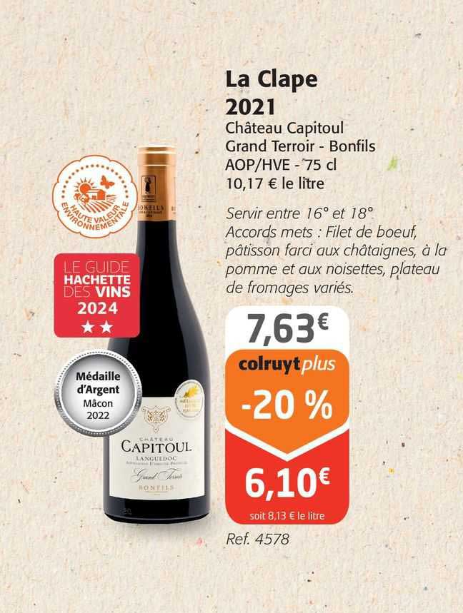 la clape 2021 château capitoul grand terroir - bonfils aop/hve
