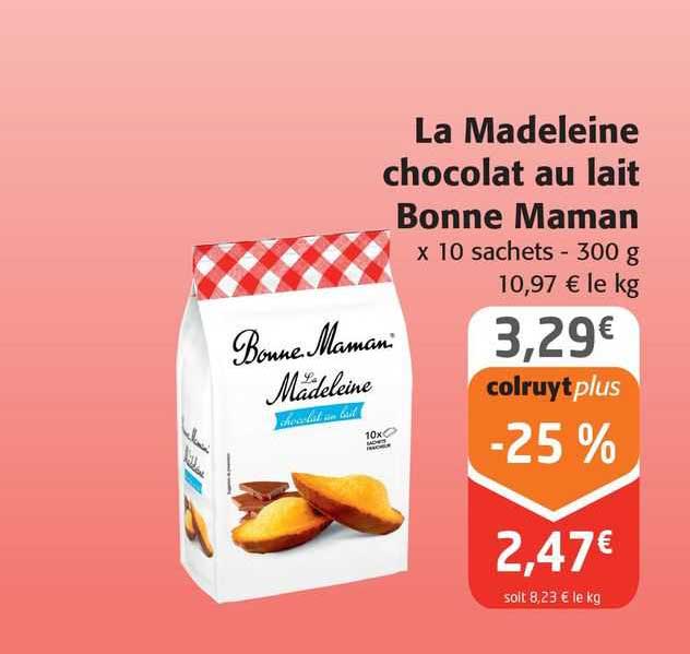 la madeleine chocolat au lait bonne maman