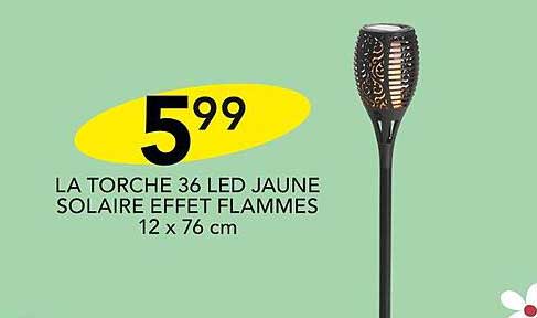 la torche 36 led jaune solaire effet flammes