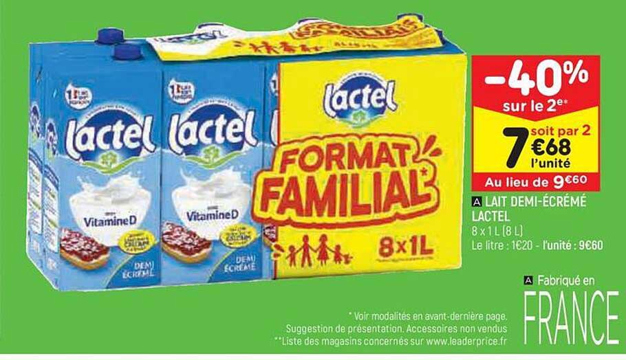 lait demi-écrémé lactel