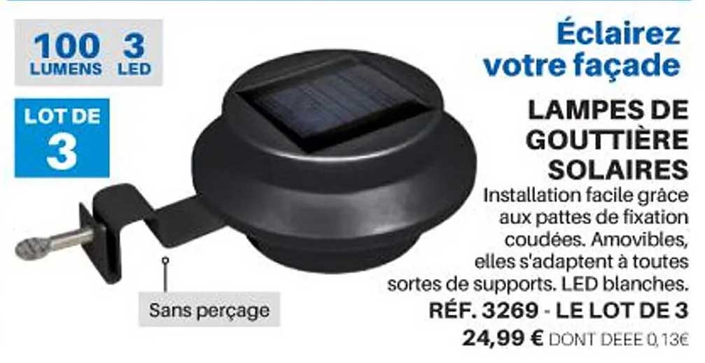 lampes de gouttière solaires