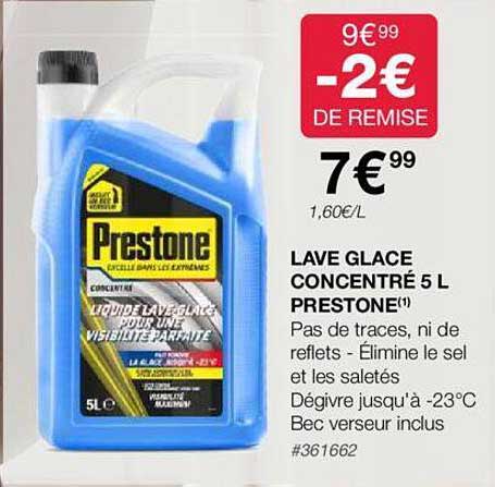 lave glace concentré 5 l prestone