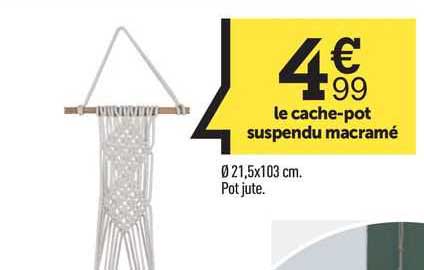 le cache-pot suspendu macramé