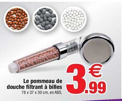 le pommeau de douche filtrant à billes
