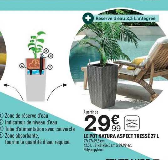 le pot natura aspect tressé 27 l