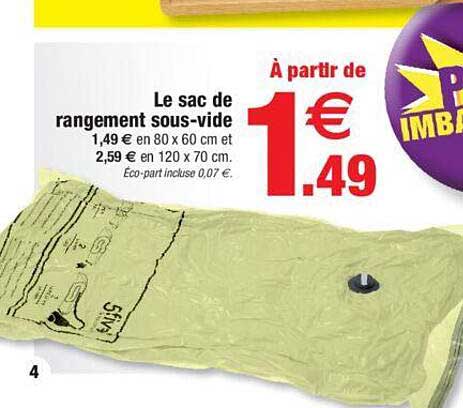 le sac de rangement sous-vide