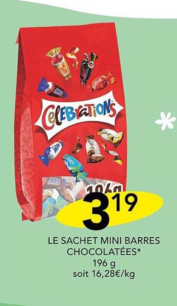 Le Sachet Mini Barres Chocolatées