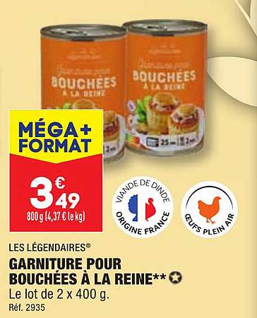 les légendaires garnitures pour bouchées à la reine