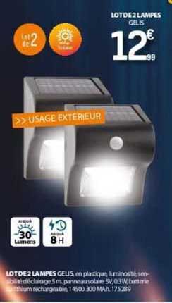 lot de 2 lampes gelis