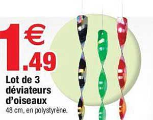 lot de 3 déviateurs d'oiseaux